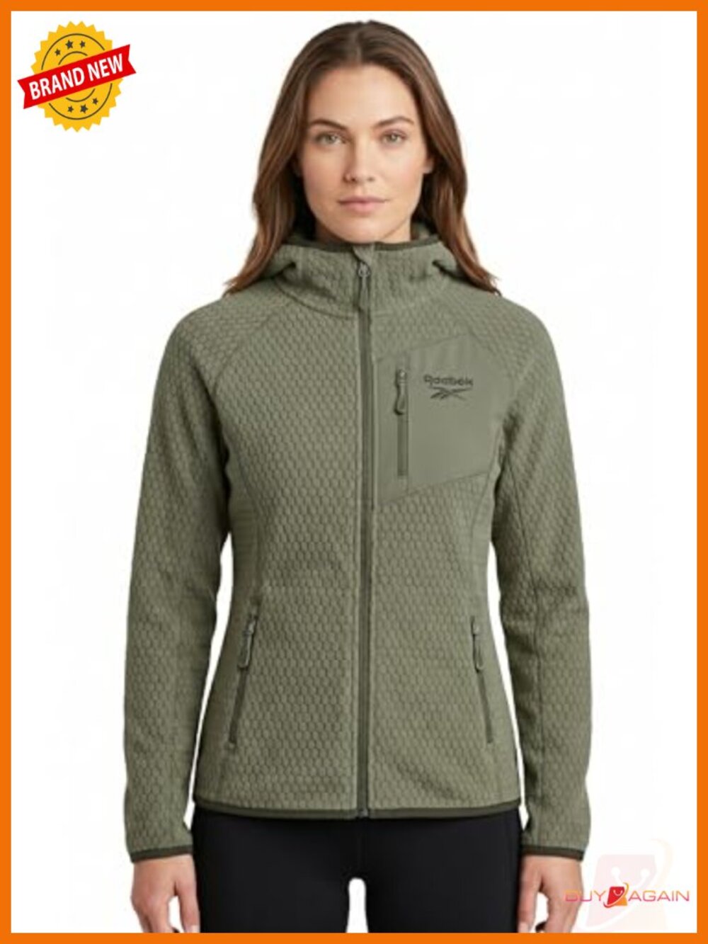 Reebok Women's Zip Up Honeycomb Fleece Jacket Lightweight